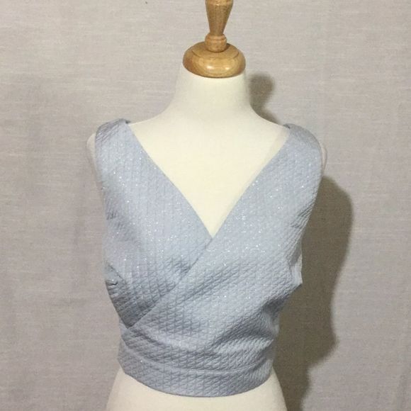 Sugarlips Crop Top With Shimmer Criss Cross Front and Open Back - Picture 1 of 6